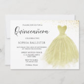 Sparkle Champagne Gown Quinceanera Party Kaart (Voorkant)