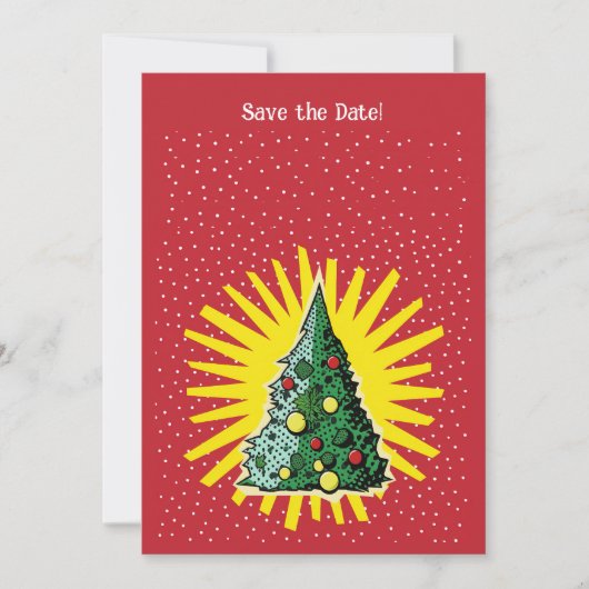 "Sparkle & Cheer" Bewaar de Datum Kerst Uitnodigin Kaart (Voorkant)