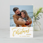 Sparkle Christmas 5 FOTO Goud Folie Feestdagenkaart (Staand Voorkant)