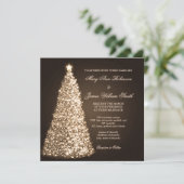 Sparkle Christmas Wedding Gold Kaart (Staand voorkant)