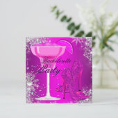 Sparkle Cocktail & Heels Bachelorette Invitation Kaart (Staand voorkant)