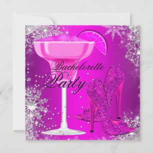 Sparkle Cocktail & Heels Bachelorette Invitation Kaart