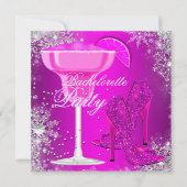 Sparkle Cocktail & Heels Bachelorette Invitation Kaart (Voorkant)