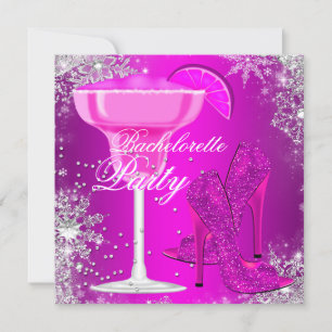 Sparkle Cocktail & Heels Bachelorette Invitation Kaart