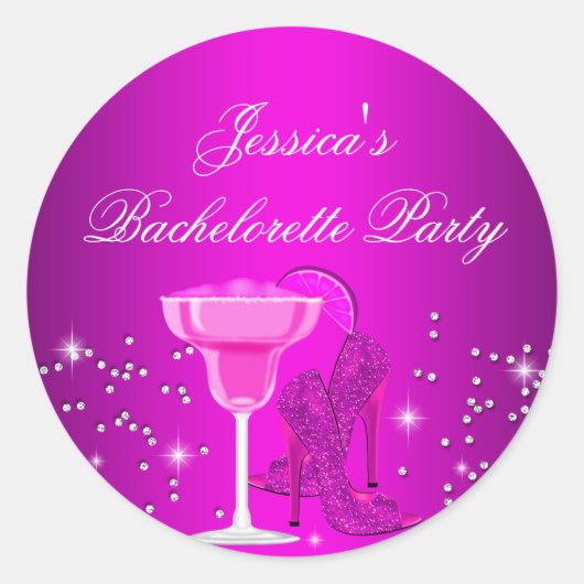 Sparkle Cocktail & Heels Bachelorette Sticker (Voorkant)