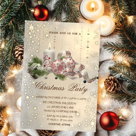 Sparkle Confetti Balls Kaars Kerstfeest Kaart