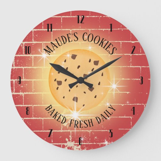 Sparkle cookie brick personalized baking kitchen grote klok (Voorkant)