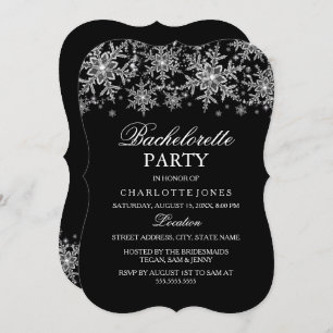 Sparkle Crystal Snowflake Bachelorette Kaart