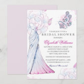 Sparkle Crystal Wedding Gown Vrijgezellenfeest Inv Kaart (Voorkant / Achterkant)