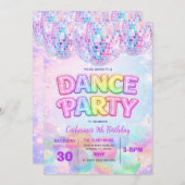 Sparkle Dance Disco Ball Birthday Party Invitation Kaart (Voorkant / Achterkant)