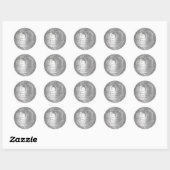 Sparkle Dank Je Zilveren Druppelende Glitter Klass Ronde Sticker (Vel)