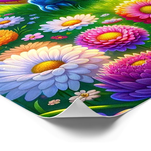 Sparkle, das lebensfrohe Drachenkind im Blumenmeer Poster (Hoek)