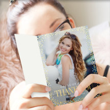 Sparkle Delight FOIL Graduation Thank You Card