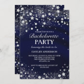 Sparkle Diamond Blue Bachelorette Party Invite Kaart (Voorkant / Achterkant)