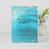 Sparkle Diamond Blue Bachelorette Party Uitnodigin Kaart (Staand voorkant)