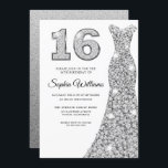 Sparkle Diamond Dress 16th Birthday Sweet 16 Kaart<br><div class="desc">Sparkle Diamond Dress 16th Birthday Sweet 16 Invitation Variations to the uitnodiging and matching items in our store</div>