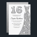 Sparkle Diamond Dress 16th Birthday Sweet 16 Kaart<br><div class="desc">Sparkle Diamond Dress 16th Birthday Sweet 16 Invitation Variations to the uitnodiging and matching items in our store</div>