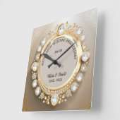 Sparkle Diamonds Bruiloft Jubileum Vierkante Klok (Hoek)