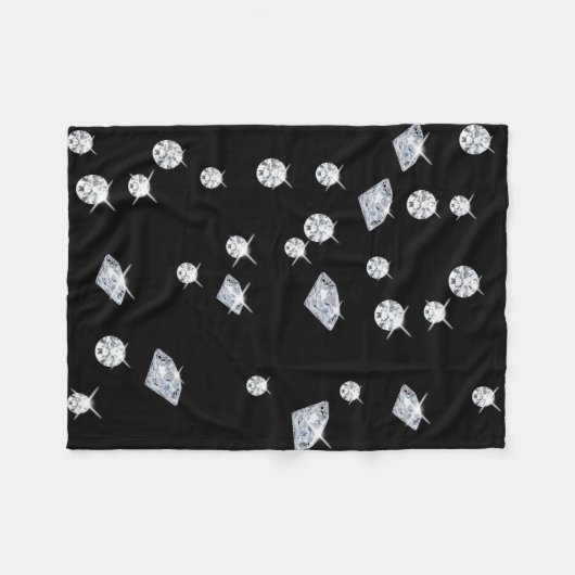 Sparkle Diamonds Fleece Deken (Voorkant (Horizontaal))