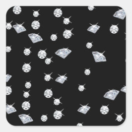 Sparkle Diamonds Vierkante Sticker