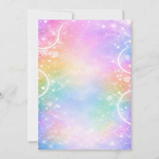 Sparkle Disco Ball Pastel Rainbow Second Birthday  Kaart (Achterkant)