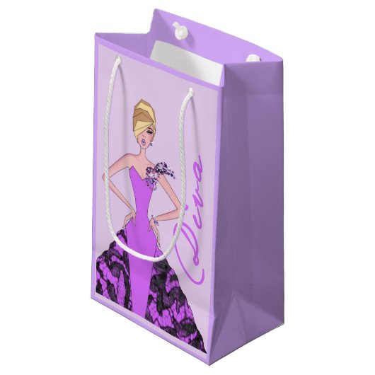 "Sparkle Diva" Gift Bag Klein Cadeauzakje (Voorkant Gekanteld)
