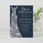 Sparkle Dress Down 50 & Fabulous 50th Birthday Kaart (Staand voorkant)