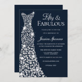 Sparkle Dress Down 50 & Fabulous 50th Birthday Kaart (Voorkant / Achterkant)