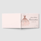 Sparkle Dress Roos Gold Quinceanera Guest Book Gastenboek (Volledig)