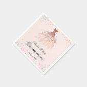 Sparkle Dress Roos Gold Quinceanera servet (Hoek)