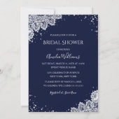 Sparkle Dress White Lace Navy Vrijgezellenfeest Kaart (Achterkant)