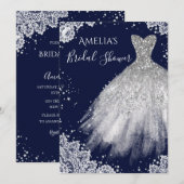 Sparkle Dress White Lace Navy Vrijgezellenfeest Kaart (Voorkant / Achterkant)