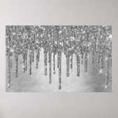 Sparkle Drip | Platinum Silver Metallic Ice Poster (Voorkant)