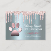 Sparkle Drip Shimmer Dog Pet Grooming Service Visitekaartje (Voorkant)