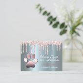 Sparkle Drip Shimmer Dog Pet Grooming Service Visitekaartje (Staand voorkant)