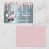 Sparkle Drip Shimmer Dog Pet Grooming Service Visitekaartje (Voorkant / Achterkant)