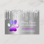 Sparkle Drip Shimmer Dog Pet Grooming Service Visitekaartje (Voorkant)