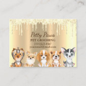 Sparkle Drip Shimmer Puppies Pet Grooming Service Visitekaartje (Voorkant)