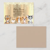 Sparkle Drip Shimmer Puppies Pet Grooming Service Visitekaartje (Voorkant / Achterkant)