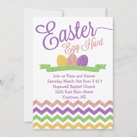 Sparkle Easter Egg Hunt Uitnodiging (Voorkant)