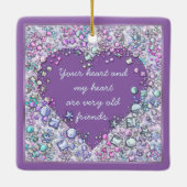 Sparkle edele edeledeledelgemalen hartritme keramisch ornament (Achterkant)