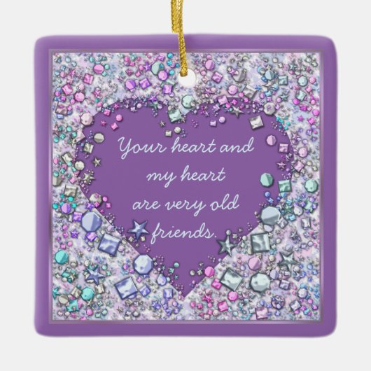 Sparkle edele edeledeledelgemalen hartritme keramisch ornament (Voorkant)