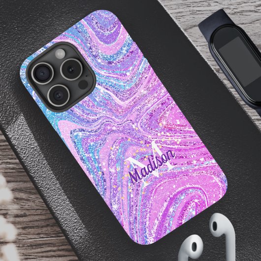 Sparkle eenhoorn regenboog meisjesachtige marmeren Case-Mate iPhone case