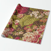 Sparkle Effect Floral Brocade Cadeaupapier (Uitgerold)