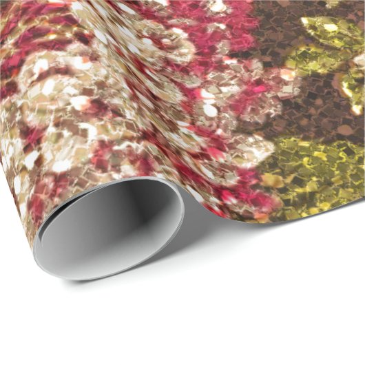 Sparkle Effect Floral Brocade Cadeaupapier (Rol Hoek)