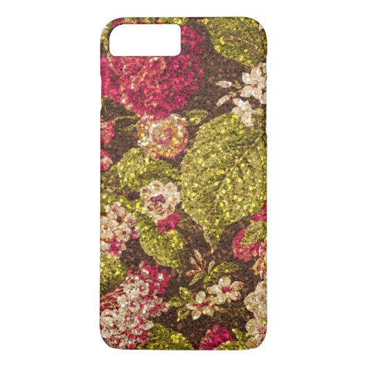 Sparkle Effect Floral Brocade Case-Mate iPhone Case (Achterkant)