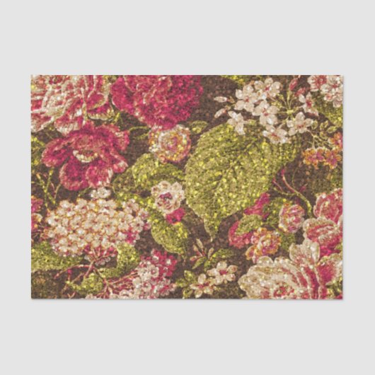 Sparkle Effect Floral Brocade Tissuepapier (Voorkant)