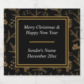 Sparkle Elegant Zwart Goud Vakantie Luxe Vibe Likeurfles Etiket (Enkel label)