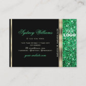 Sparkle Emerald Green Glitter toevoegen Logo Gold Visitekaartje (Achterkant)