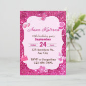 Sparkle en Glamour Girly Glitter verjaardag Kaart (Staand voorkant)